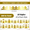 Crtiin 200 Pcs Gold Paper Crowns Bulk King Crown Princess Hats for Birthday Celebration Party Supplies(Novelty Style) view 2