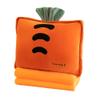 Rikyo 15" Stuffed Fruit Travel Blanket and Pillow Set,3 in 1 Plush Stuffed Hugging Pillow with Warming Hands Pillow Blanket for Kids Gift Travel Airplane Train Bed Office Nap (Carrot - Orange) view 1