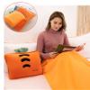 Rikyo 15" Stuffed Fruit Travel Blanket and Pillow Set,3 in 1 Plush Stuffed Hugging Pillow with Warming Hands Pillow Blanket for Kids Gift Travel Airplane Train Bed Office Nap (Carrot - Orange) view 3