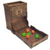 FOXBITE Dice Tower for Dungeons and Dragons - Wooden Laser-Etched DND Dice Roller, Portable & Collapsible with Tray view 1