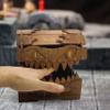 Mimic Chest for Dungeons and Dragons Tower with Tray Wood Laser Etched Cthulhu Portable and Collapsible Dice Roller Perfect for Board Game and Tabletop RPG view 3