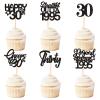 Keaziu 24 Pack 30th Cupcake Toppers Straight Outta 1995 Legend Since 1995 Happy 30th Cheers 30th Forty Cupcake Picks Birthday Party Decoration Supplies | Black 30 view 1