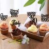 Keaziu 24 Pack 30th Cupcake Toppers Straight Outta 1995 Legend Since 1995 Happy 30th Cheers 30th Forty Cupcake Picks Birthday Party Decoration Supplies | Black 30 view 2