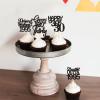 Keaziu 24 Pack 30th Cupcake Toppers Straight Outta 1995 Legend Since 1995 Happy 30th Cheers 30th Forty Cupcake Picks Birthday Party Decoration Supplies | Black 30 view 3