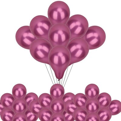 Trimming Shop Metallic Balloons, 25pcs Decorative Latex Chrome Balloons 10 Inch Party Balloons Shiny Helium Birthday Balloons for Wedding, Engagement, Baby Shower, Christmas Decoration, Rose Pink