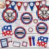 96 Pcs Baseball Plates Baseball Birthday Party Supplies Including Baseball Plates and Napkins Forks, Baseball Party Decorations view 2
