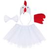 Jmkcoz Chicken 3D Animal Costume 3D Chick Headband Bowtie Tail Tutu Set for Halloween Christmas Cosplay Party view 1