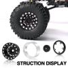 OGRC 1.0 Wheels Deep Dish Rims Negative Offset 7mm Wheels for SCX24 C10 JLU Deadbolt Gladiator Bronco 1/24 Crawler Car (Black) view 4
