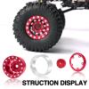 OGRC 1.0 Wheels Deep Dish Rims Negative Offset 7mm Wheels for SCX24 C10 JLU Deadbolt Gladiator Bronco 1/24 Crawler Car (Red) view 4