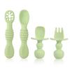4pcs Silicone Baby Spoons Self Feeding 6+ Months, BPA Free Baby Led Weaning Spoons Training Spoon Toddler Self Feeding Utensils for 6-12 Months Babies (Matcha Green) view 1