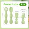 4pcs Silicone Baby Spoons Self Feeding 6+ Months, BPA Free Baby Led Weaning Spoons Training Spoon Toddler Self Feeding Utensils for 6-12 Months Babies (Matcha Green) view 2