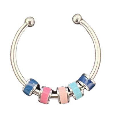 cdar Open Ring Adjustable Fine Workmanship Anxiety Relief with Enamel Bead Opening Decoration Accessory Unisex Stacking Spinning Ring,Suitable for Dressing Alone, Party and Valentine's Day Gift