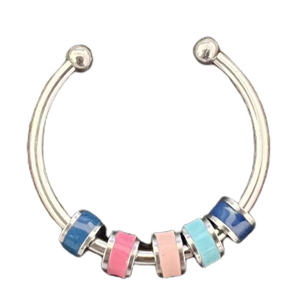 cdar Open Ring Adjustable Fine Workmanship Anxiety Relief with Enamel Bead Opening Decoration Accessory Unisex Stacking Spinning Ring,Suitable for Dressing Alone, Party and Valentine's Day Gift