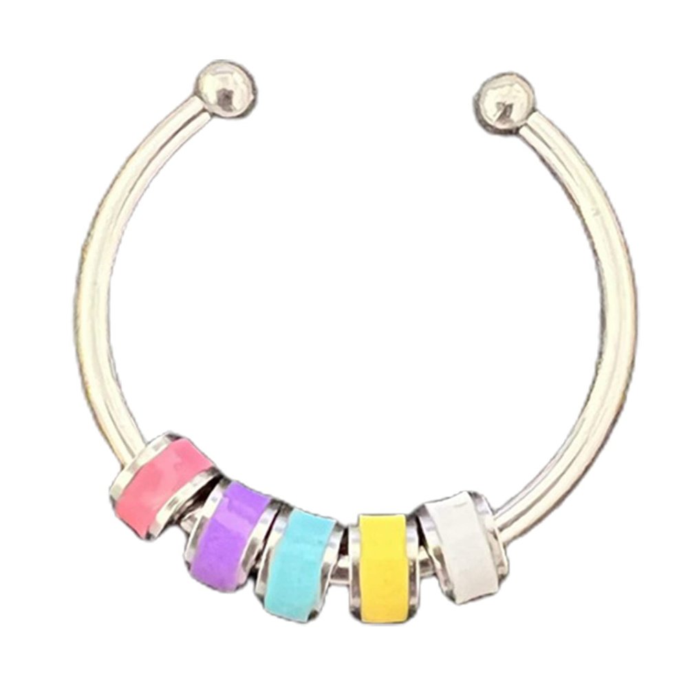 cdar Open Ring Adjustable Fine Workmanship Anxiety Relief with Enamel Bead Opening Decoration Accessory Unisex Stacking Spinning Ring,Suitable for Dressing Alone, Party and Valentine's Day Gift