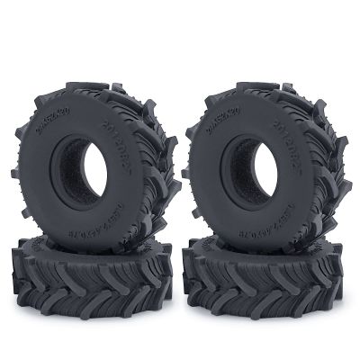RCHUBAM 4PCS 1.0" Micro Crawler Tires Rubber Mud Tires for 1/18 TRX4M 1/24 Axial SCX24 90081 AXI00001 AXI00002 AXI00005 AXI00006 RC Crawler Car (62mm)