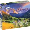 1000 Pieces Jigsaw Puzzle for Adults  Matte Finish, Soft Touch, Easy to Assemble, Tight Fit, Vivid Colors, Missing Pieces Service  Dolomites Mountains Landscape with Church  by ENJOY Puzzle view 1