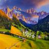 1000 Pieces Jigsaw Puzzle for Adults  Matte Finish, Soft Touch, Easy to Assemble, Tight Fit, Vivid Colors, Missing Pieces Service  Dolomites Mountains Landscape with Church  by ENJOY Puzzle view 4