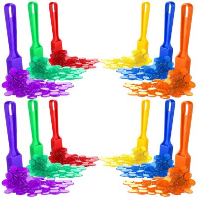 Yunsailing 1212 Pcs Magnetic Bingo Wand with Chips 6 Colors Metal Chip Magnet Wand for Classroom Large Group Game Family Game Night Kid Sensory Bin Counting and Sorting Science Educational Activities