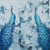 1000 Pieces Jigsaw Puzzle for Adults  Matte Finish, Soft Touch, Easy to Assemble, Tight Fit, Vivid Colors, Missing Pieces Service  Blue Peacocks with Flowers and Butterflies by ENJOY Puzzle view 2