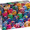 1000 Pieces Jigsaw Puzzle for Adults  Matte Finish, Soft Touch, Easy to Assemble, Tight Fit, Vivid Colors, Missing Pieces Service  Traditional Colorful Mexican Skulls  by ENJOY Puzzle view 1