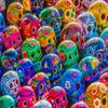 1000 Pieces Jigsaw Puzzle for Adults  Matte Finish, Soft Touch, Easy to Assemble, Tight Fit, Vivid Colors, Missing Pieces Service  Traditional Colorful Mexican Skulls  by ENJOY Puzzle view 2