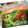 1000 Pieces Jigsaw Puzzle for Adults  Matte Finish, Soft Touch, Easy to Assemble, Tight Fit, Vivid Colors, Missing Pieces Service  Forest Sunset Landscape with Rustic Cottage by ENJOY Puzzle view 1