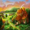 1000 Pieces Jigsaw Puzzle for Adults  Matte Finish, Soft Touch, Easy to Assemble, Tight Fit, Vivid Colors, Missing Pieces Service  Forest Sunset Landscape with Rustic Cottage by ENJOY Puzzle view 2