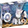 1000 Pieces Jigsaw Puzzle for Adults  Matte Finish, Soft Touch, Easy to Assemble, Tight Fit, Vivid Colors, Missing Pieces Service  Cute White Cat in Picturesque Aquatic Scene by ENJOY Puzzle view 1