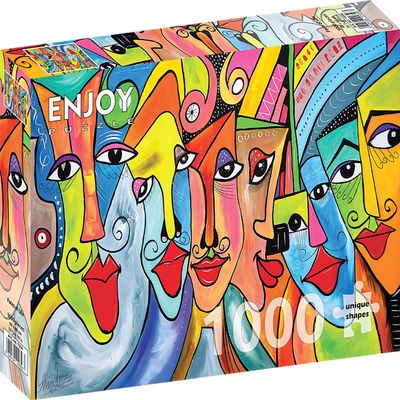 1000 Pieces Jigsaw Puzzle for Adults  Matte Finish, Soft Touch, Easy to Assemble, Tight Fit, Vivid Colors, Missing Pieces Service  Funny People Portraits and Faces of Life  by ENJOY Puzzle