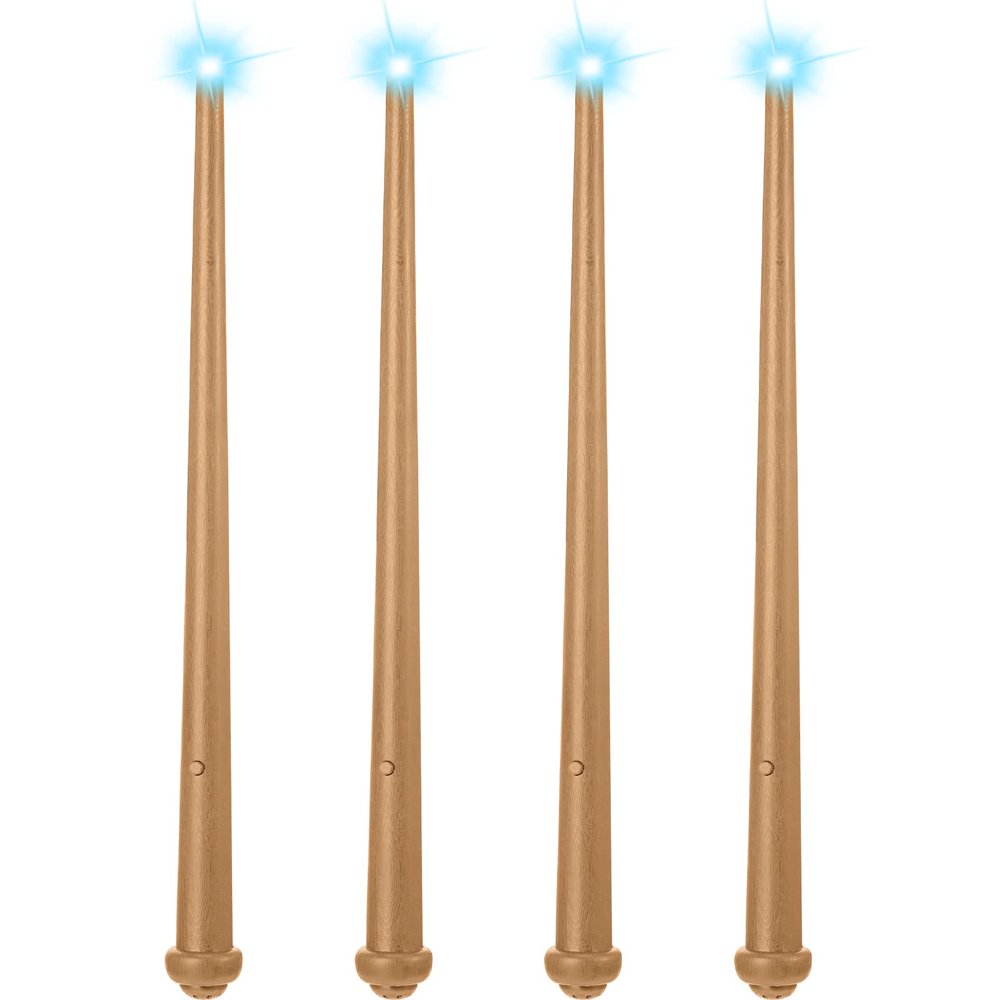 Sumind 4 Pieces Light up Wand Fairy Princess Magic Wands with Sound, Illuminating Witch Wizard Wand, Costume Accessory for Christmas Birthday Party Gift Favors
