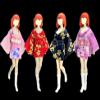 1/12 Scale Female Clothes,Japanese Kimono Dress Costume Clothing for 6inch Female Action Figure Body (Red) view 3