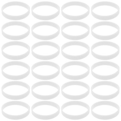 Ipetboom 100pcs Silicone Wristbands - Glow in the Dark Silicone Bracelets Luminous Wristbands Glow Bands for Party Favors Birthday Halloween Night Running Cycling - White