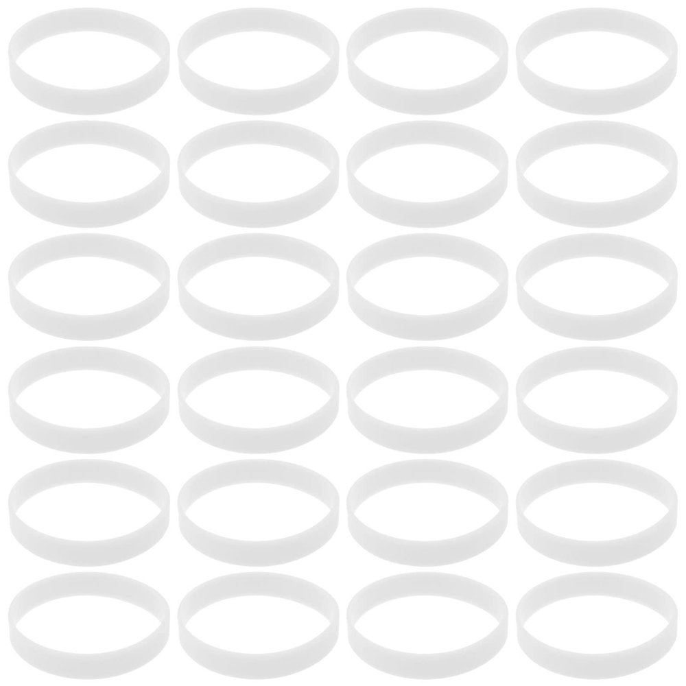Ipetboom 100pcs Silicone Wristbands - Glow in the Dark Silicone Bracelets Luminous Wristbands Glow Bands for Party Favors Birthday Halloween Night Running Cycling - White