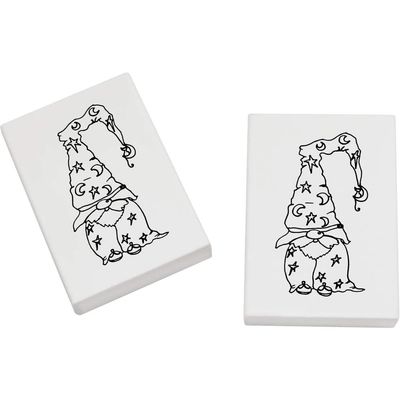 Azeeda 2 x 45mm 'Wizard Gonk' Erasers/Rubbers (ER00034075)