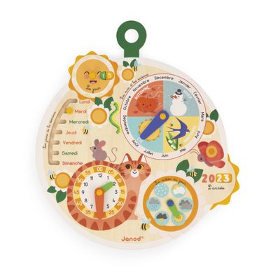 JANOD - FSC Wooden Wheel of Time - Children's Educational Calendar - Educational Game - FSC Wooden Toy - From 3 Years, J09623