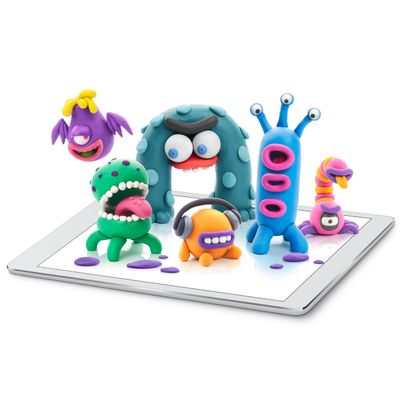 Fat Brain Toys Hey Clay Aliens, Air Dry Clay Kit with Interactive App for Kids & Tweens, Modeling Clay and Crafts Set