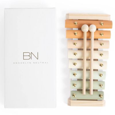 Brooklyn Neutral Xylophone, Montessori Musical Toy for Toddlers and Young Kids with a Modern Boho Aesthetic, Perfect in a Nursery, Playroom or as a Gender Neutral Baby and Birthday Gift