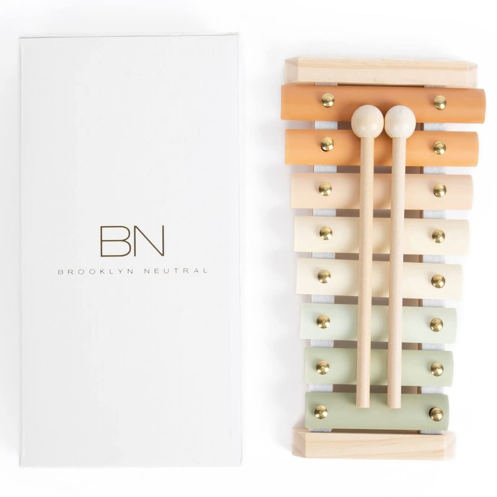 Brooklyn Neutral Xylophone, Montessori Musical Toy for Toddlers and Young Kids with a Modern Boho Aesthetic, Perfect in a Nursery, Playroom or as a Gender Neutral Baby and Birthday Gift
