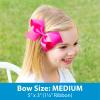 Wee Ones Girls' WeeSplash Vibrant Colored Vinyl Swim Hair Bow on a WeeStay Clip, Medium, Batik Blue view 2