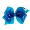 Wee Ones Girls' WeeSplash Vibrant Colored Vinyl Swim Hair Bow on a WeeStay Clip, King, Batik Blue view 1