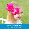 Wee Ones Girls' WeeSplash Vibrant Colored Vinyl Swim Hair Bow on a WeeStay Clip, King, Batik Blue view 2