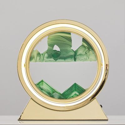 IMPREC 3D Hourglass Art Decorative Ornaments, Moving Sand Art Picture 3D Glass Deep Sea Sandscape Flowing Sand Frame Desktop Ornaments 12inch Quicksand Painting (Color : White, Size : B)