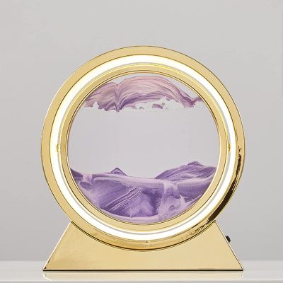 IMPREC 3D Hourglass Art Decorative Ornaments, Moving Sand Art Picture 3D Glass Deep Sea Sandscape Flowing Sand Frame Desktop Ornaments 12inch Quicksand Painting (Color : White, Size : D)