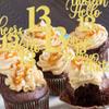 Rsstarxi 30 Pack 13th Birthday Cupcake Toppers Gold Glitter Hello 13 Cupcake Picks Official Teenager Cheers to 13 Years Old Cake Decorations for 13th Birthday Anniversary Party Supplies view 4