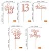 Rsstarxi 30 Pack 13th Birthday Cupcake Toppers Rose Gold Glitter Hello 13 Cupcake Picks Official Teenager Cheers to 13 Years Old Cake Decorations for 13th Birthday Anniversary Party Supplies view 2