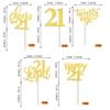 Rsstarxi 30 Pack 21st Birthday Cupcake Toppers Gold Glitter Twenty One Legal Cupcake Picks Cheers to 21 Years Old Cake Decorations for 21st Birthday Anniversary Party Supplies view 2