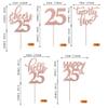 Rsstarxi 30 Pack 25th Birthday Cupcake Toppers Rose Gold Glitter Twenty Five Legal Cupcake Picks Cheers to 25 Years Old Cake Decorations for 25th Birthday Anniversary Party Supplies view 2