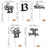 Rsstarxi 30 Pack 13th Birthday Cupcake Toppers Black Glitter Hello 13 Cupcake Picks Official Teenager Cheers to 13 Years Old Cake Decorations for 13th Birthday Anniversary Party Supplies view 2