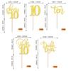 Rsstarxi 30 Pack 10th Birthday Cupcake Toppers Gold Glitter Ten Double Hello 10 Cupcake Picks Cheers to 10 Years Old Cake Decorations for 10th Birthday Party Supplies view 2