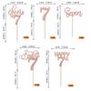 Rsstarxi 30 Pack 7th Birthday Cupcake Toppers Rose Gold Glitter Seven Happy 7 Cupcake Picks Cheers to 7 Years Old Cake Decorations for 7th Birthday Party Supplies view 2